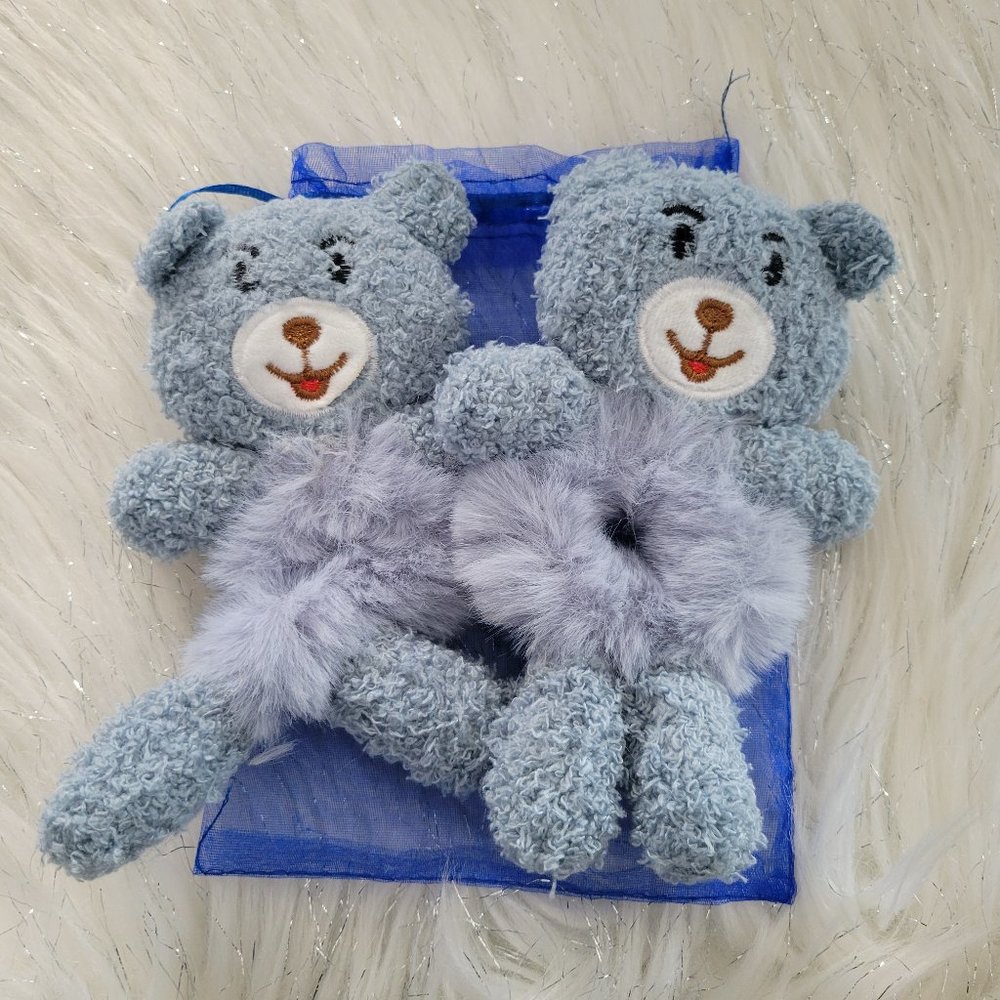 Set of 2 Plush Bear Scrunchies